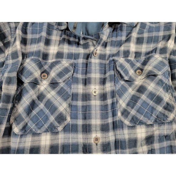 Kuhl Shirt Men's Medium Blue Plaid Dillingr Flannel Button Chest Pocket - Picture 5 of 9